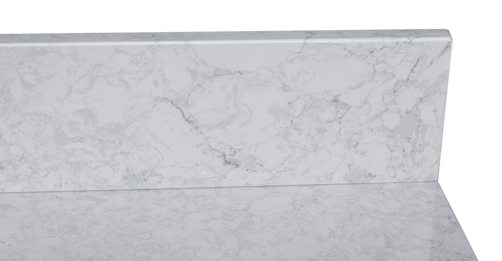 37in Grey Engineered Stone Vanity Top with Ceramic Sink F1264