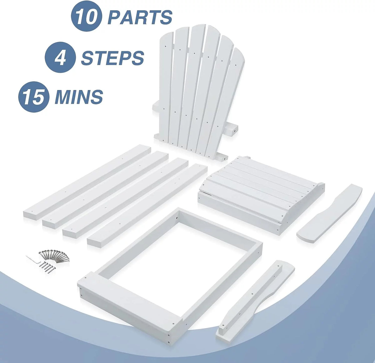 White Poly Lumber Adirondack Chair R5163