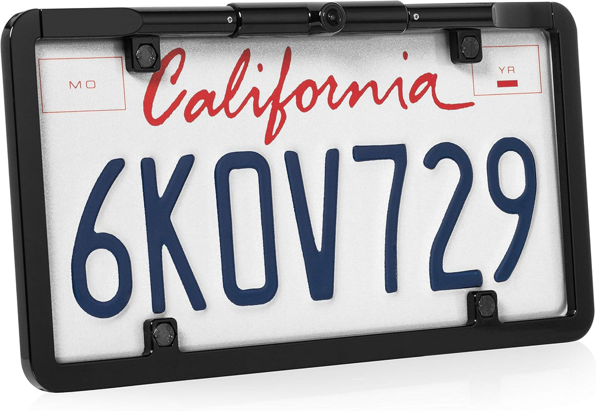 Ultra Slim Full-Frame License Plate Backup Camera with Active Parking Lines (Black) T776591
