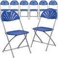 Blue Plastic Fan Back Folding Chair H15874