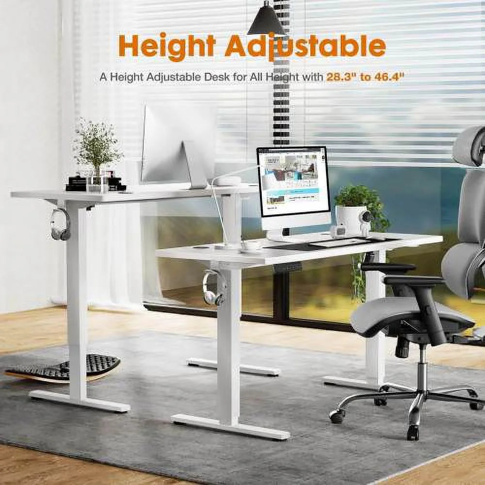 White Electric Height Adjustable Standing Desk G75180