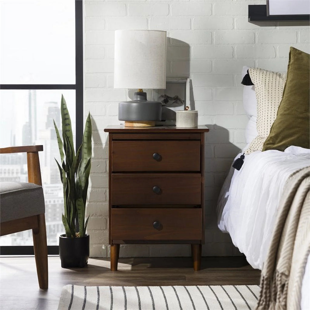 3 Drawer Solid Wood Nightstand D438