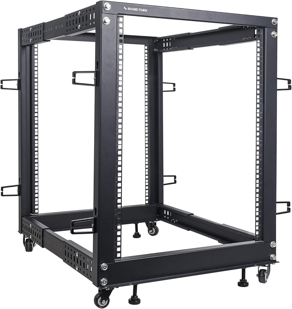 15U Wall-Mount Open Frame Server and Network Equipment Rack with Adjustable Depth 12"-20" L713