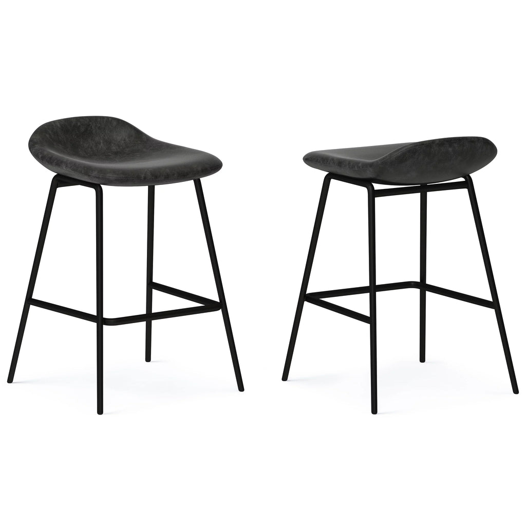 Charcoal Grey Faux Leather Height Stool R56702