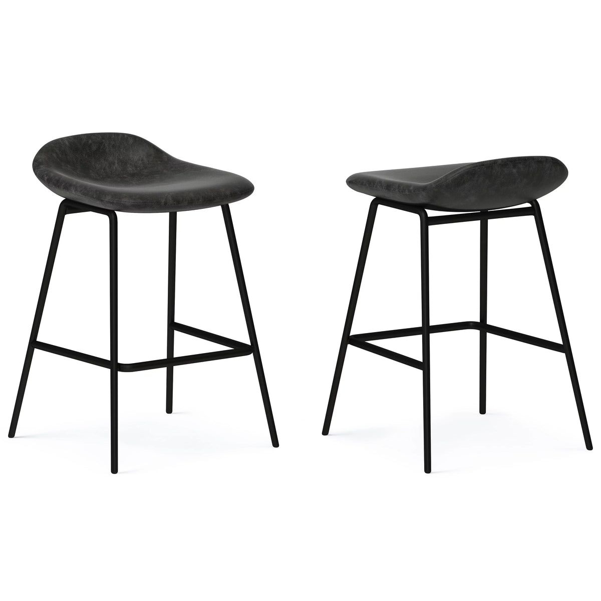 Charcoal Grey Faux Leather Height Stool R56702