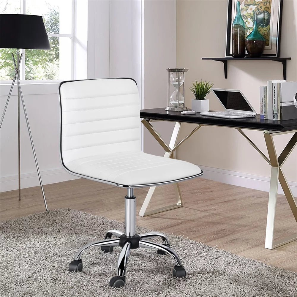 White Foam Task Chair with Swivel & Adjustable Height X5715