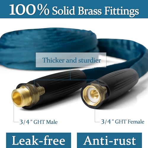 50ft TPE Ultra-Light Flexible Garden Hose with Brass Fittings I155