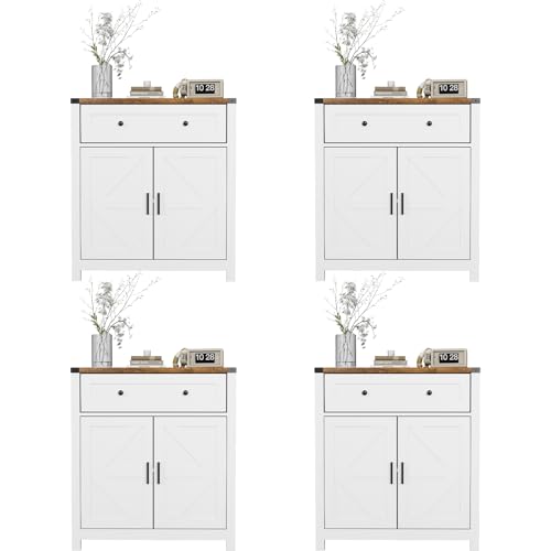 White Buffet Cabinet with Drawers G4439