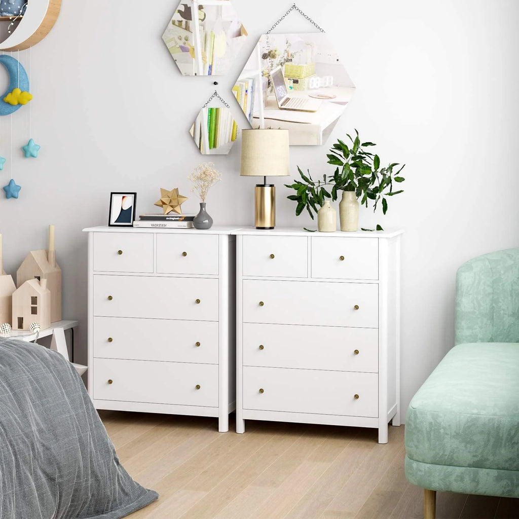 White 5 Drawer Kids Dresser B419