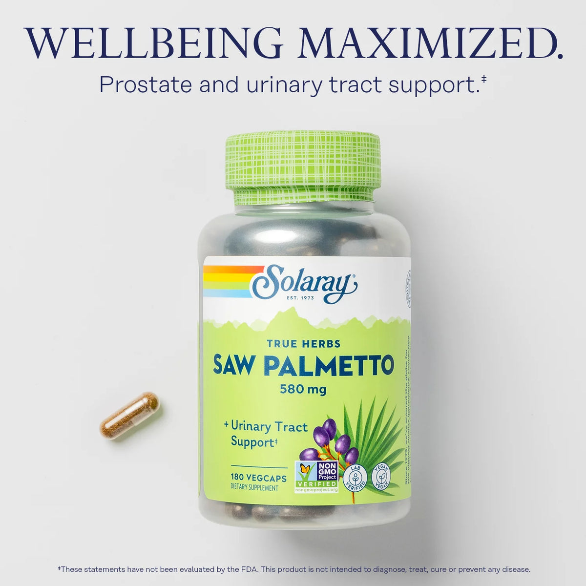 Saw Palmetto Berry 580mg 180 VegCaps T211045