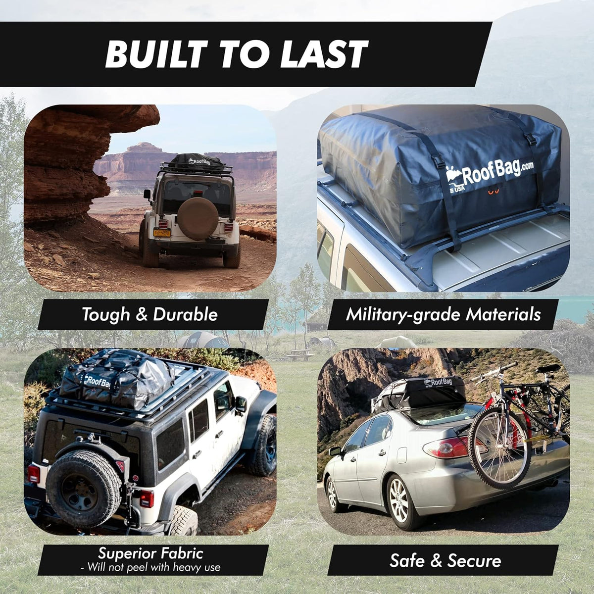 Waterproof Car Roof Bag 15 cu. ft. with Straps and Storage Bag S3338