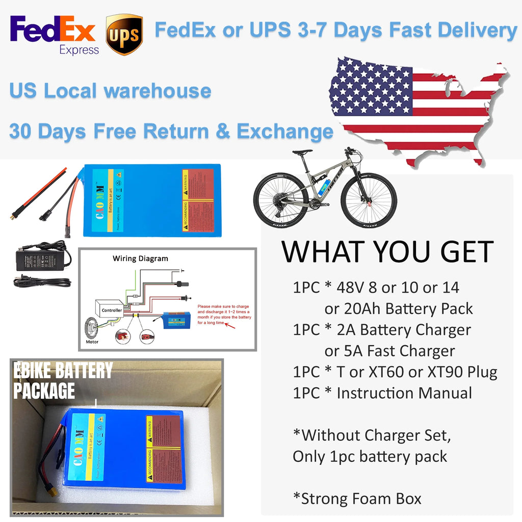 48V 8Ah Lithium Ebike Battery with Charger R959022