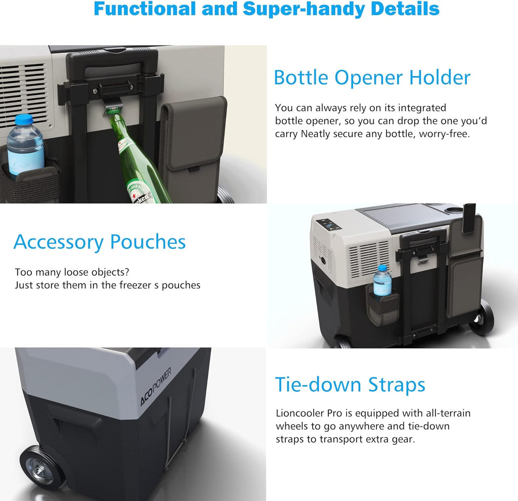 52 Quart Portable Refrigerator Freezer with Rechargeable Battery E25831