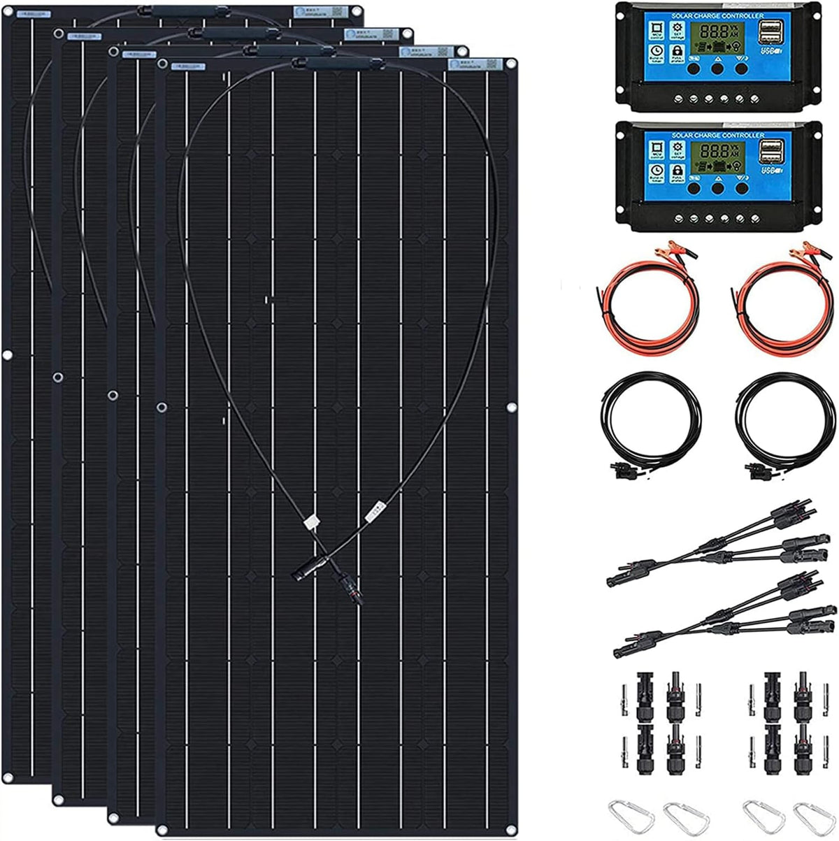 200W Monocrystalline Semi-Flexible Solar Panel Kit Q442883