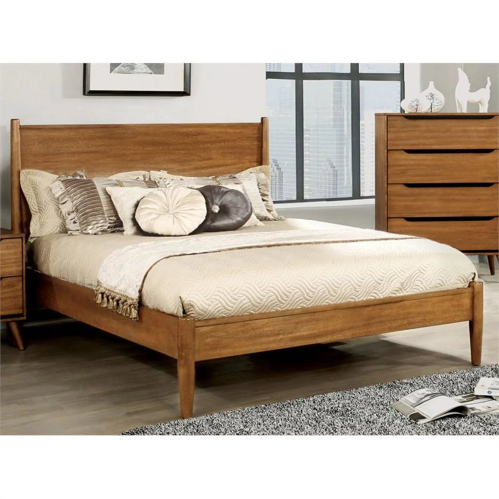 Solid Wood Full Platform Bed in Oak Y22907