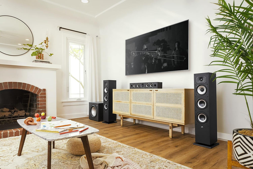 Midnight Black Tower Speaker with 1 Tweeter and 6.5 Woofer O9889