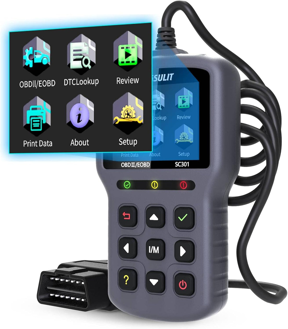 OBD2 Scanner Code Reader with Reset Full OBDII Functions Diagnostic Scan Tool Grey Pack of 2 F7562