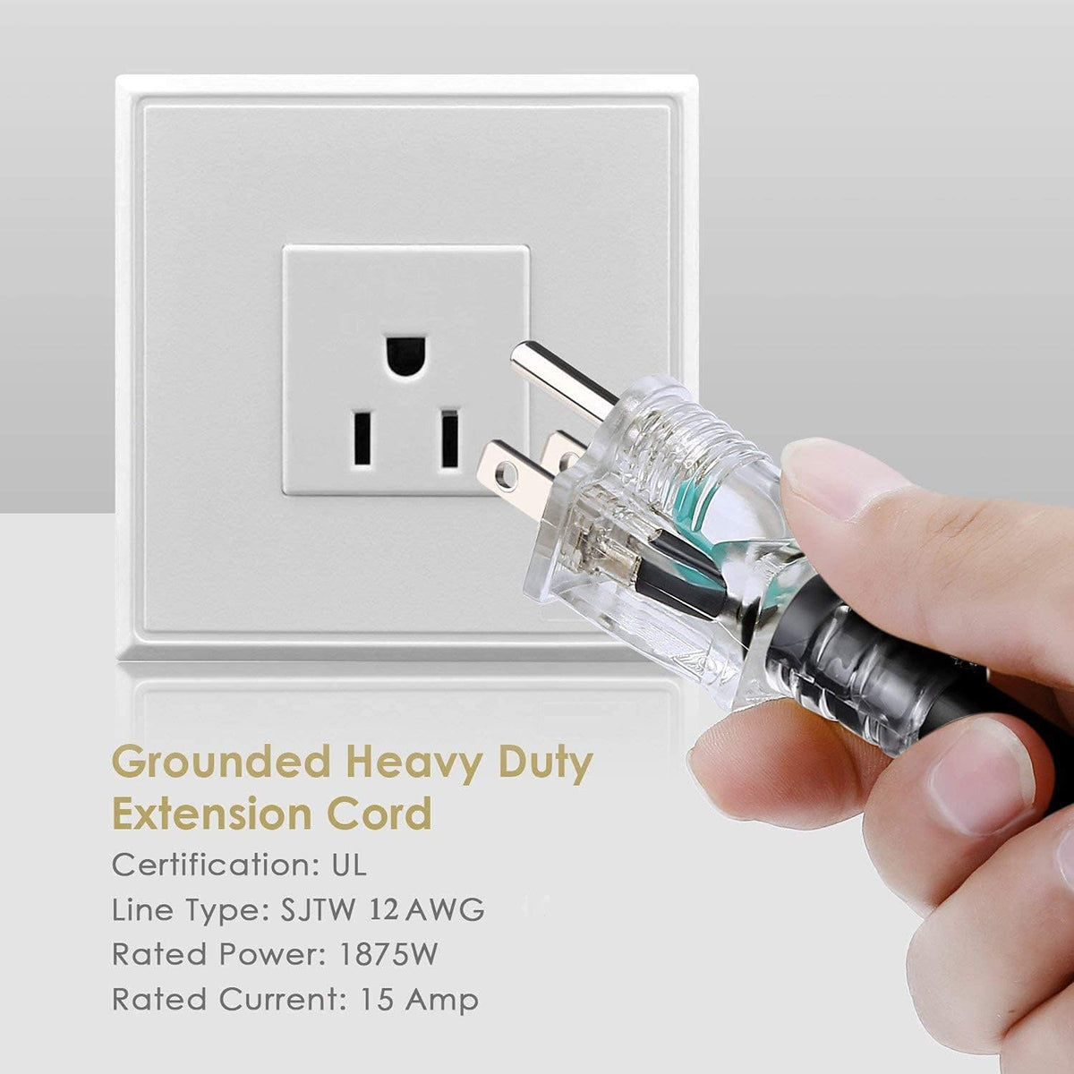 50FT 12 Gauge Indoor/Outdoor Power Extension Cord with Eleven Outlet N59214