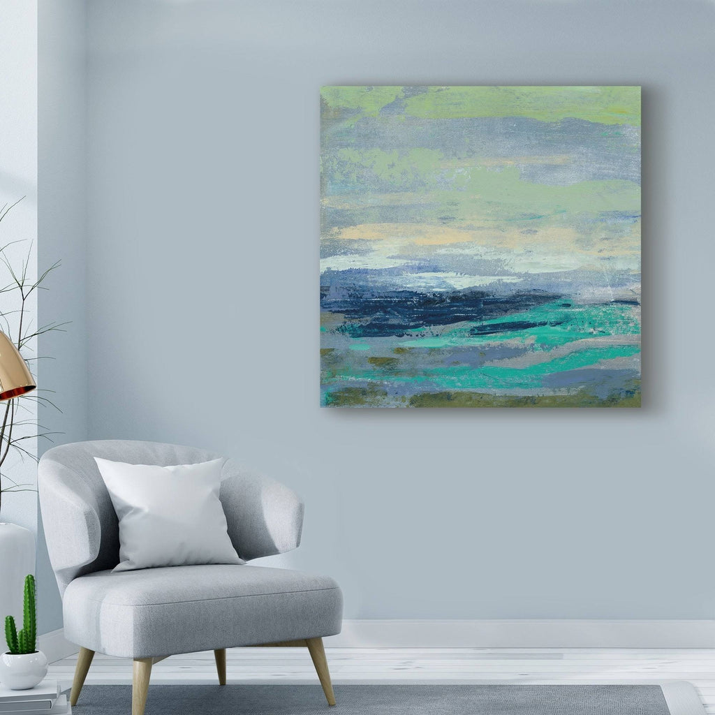 Teal Wave II 35X35 Canvas Art B524
