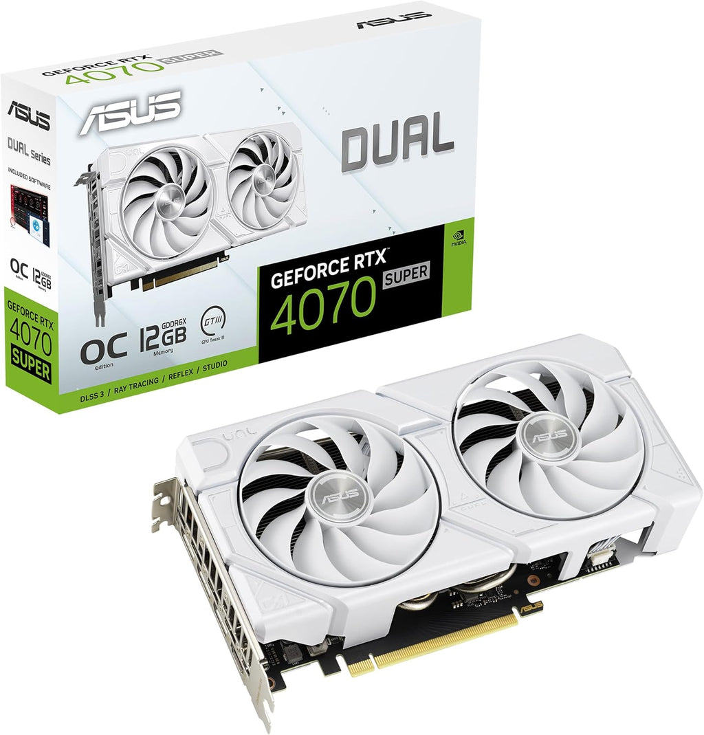 White GeForce RTX 4070 Super 12GB GDDR6X Graphics Card A54850
