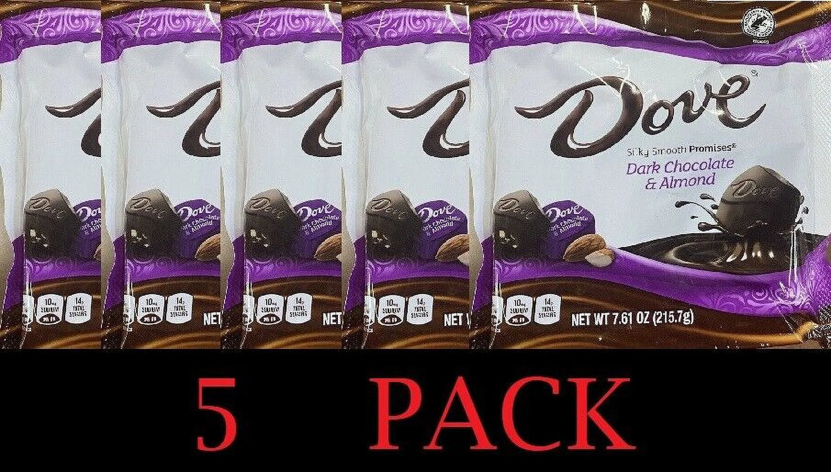 Dark Chocolate & Almond Candy Bag 7.61 Oz 5 Pack E5858