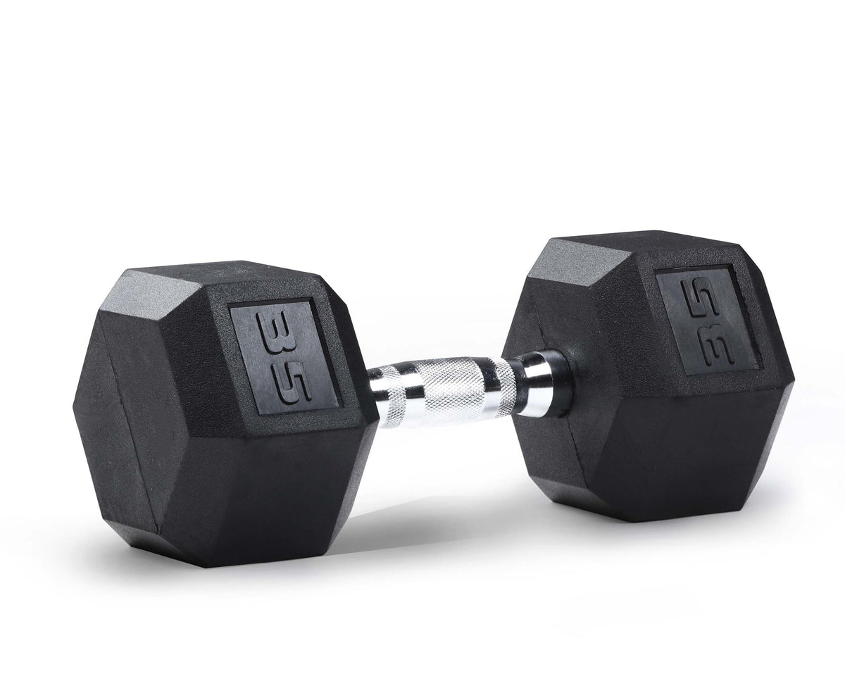 35lb Rubber Encased Hex Dumbbell S459413