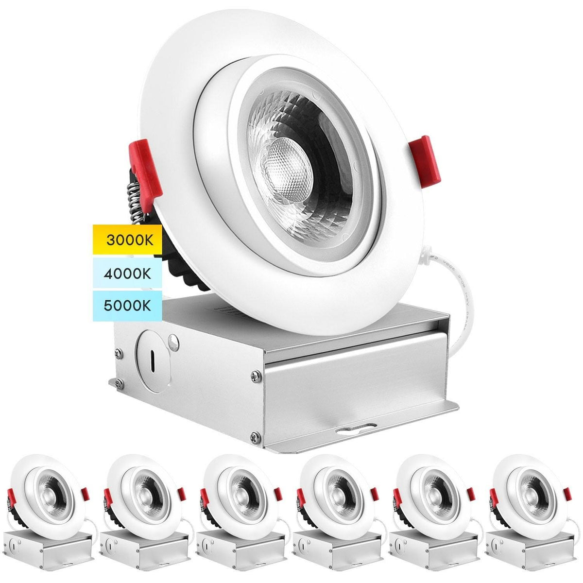 4 in Adjustable Gimbal Integrated LED Recessed Light 6-Pack G176629