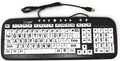 Wired USB Keyboard with Black Characters on White Keys Pack of 2 W99965