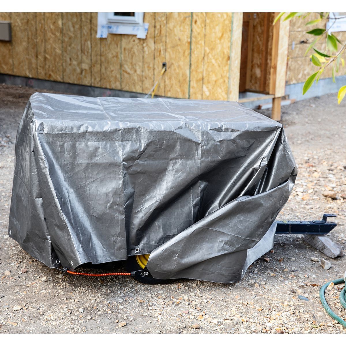 8 ft. x 10 ft. Silver and Black Weather-Resistant Tarp S40556