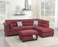 Red Velvet Sectional Sofa Y56783