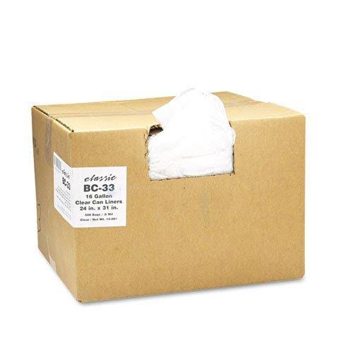 16gal .6mil 24 x 33 Clear Can Liners H22756