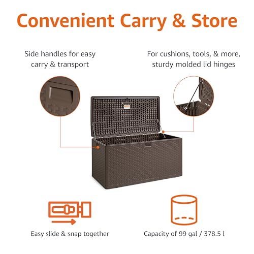 Brown 99 Gallon Deck Box with Lid R44396