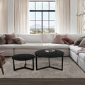 20 Inch Round Nesting Coffee Table Set Of 2 Mango Wood F717
