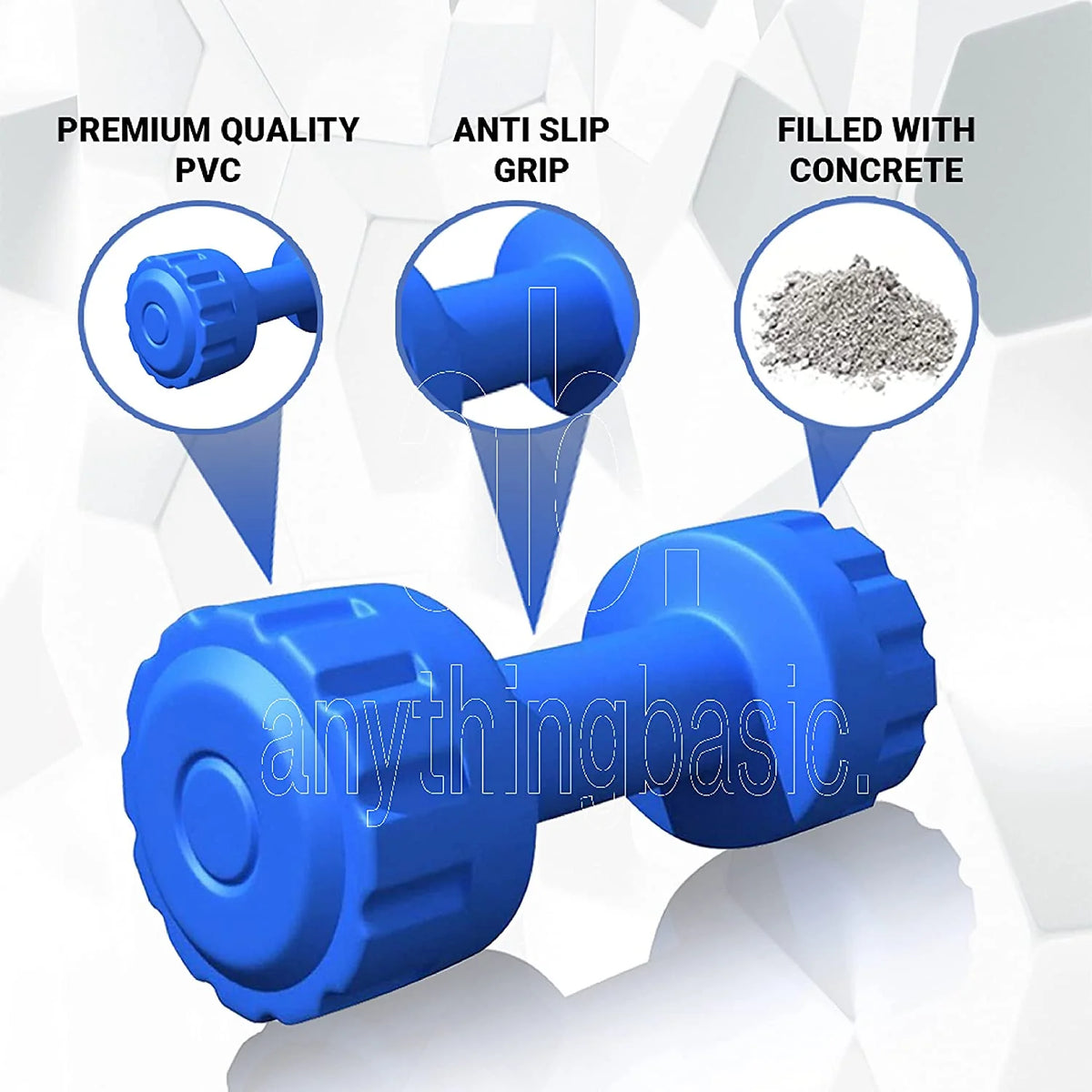 10 Kg PVC Home Gym Set with Curl and Dumbbell Rods M378268