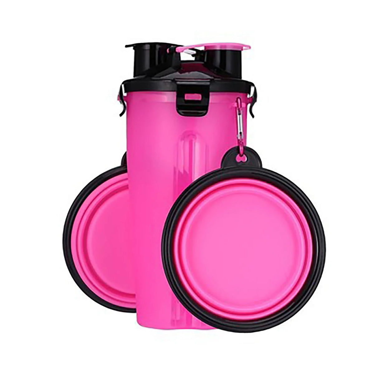 2 in 1 Portable Dog Water Bottle Bowl with 2 Bowls D4622