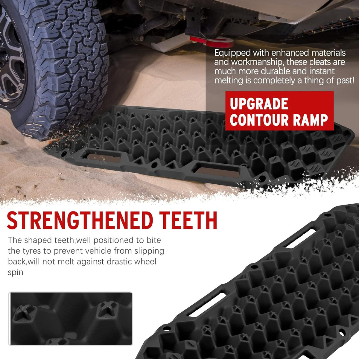 Black Off-Road Traction Boards Pair Recovery Tracks G79609