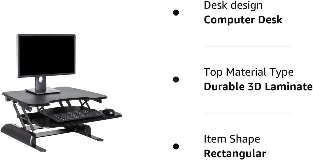 Adjustable 2-Tier Standing Desk Converter Black S998