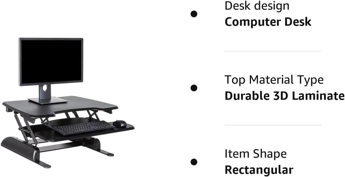 Adjustable 2-Tier Standing Desk Converter Black S998