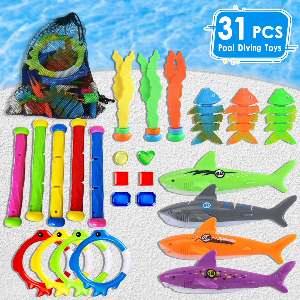 31 Pcs Pool Diving Toys with Storage Bag B6521