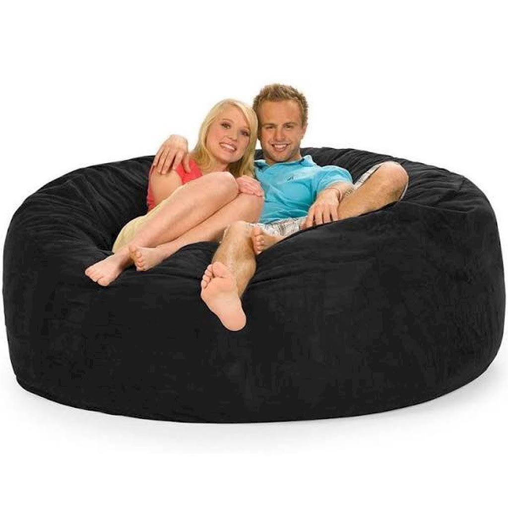 6 ft Black Memory Foam Bean Bag V613563