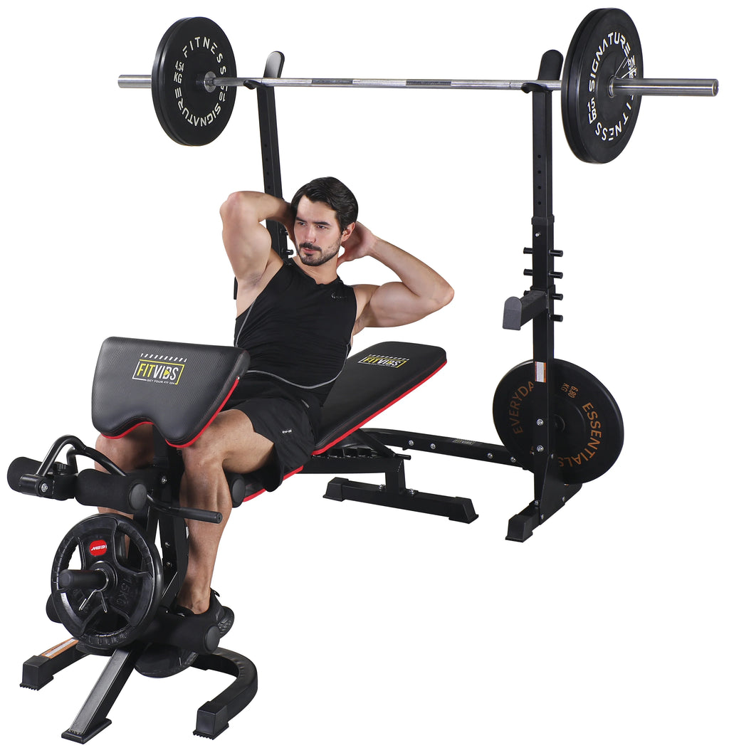 Adjustable Olympic Workout Bench with Squat Rack V33796