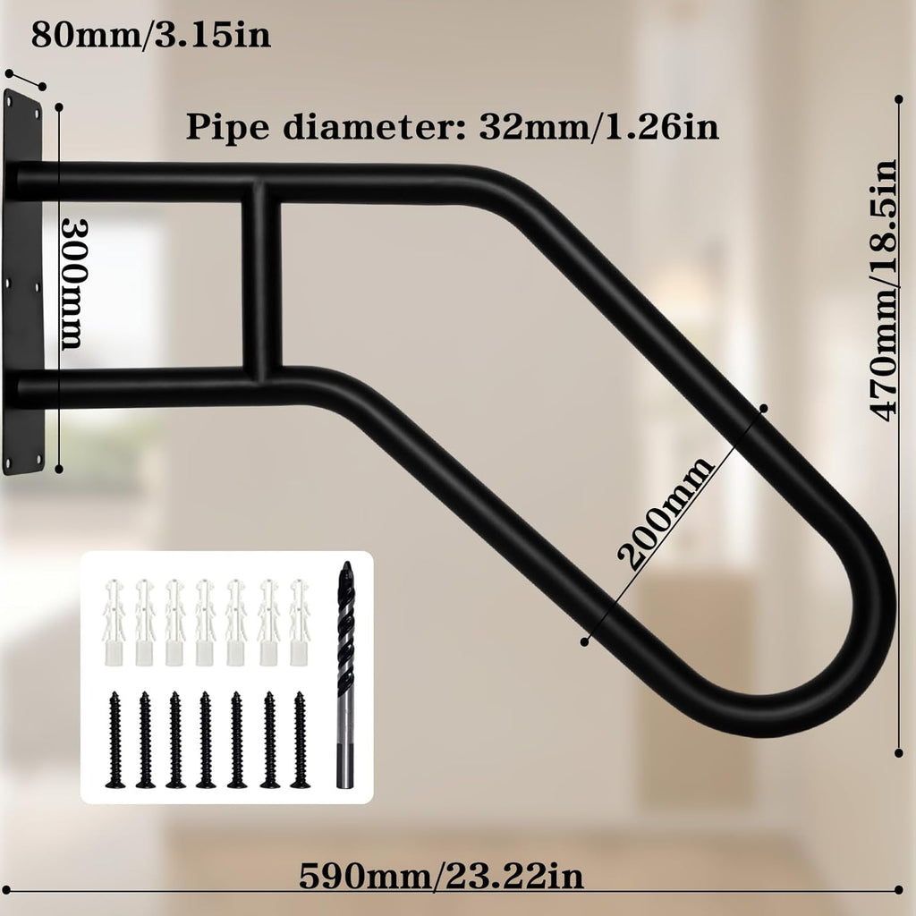 Black Stainless Steel Handrails for Outdoor Steps B644