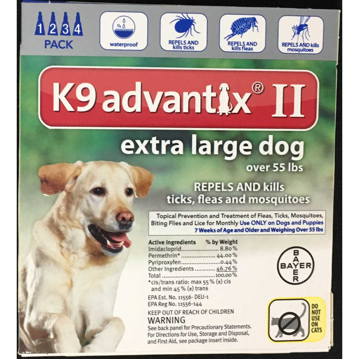 Over 55 lbs Dog Flea and Tick Treatment 4 Count I304572