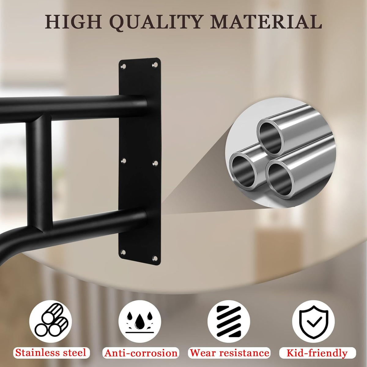 Black Stainless Steel Handrails for Outdoor Steps B644