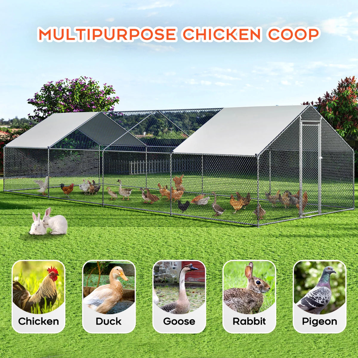 27x10ft Chicken Coop with Cover M898