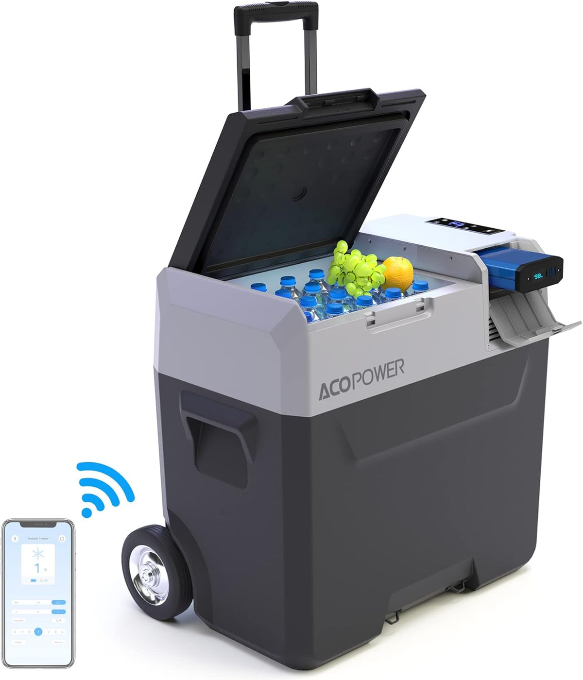52 Quart Portable Refrigerator Freezer with Rechargeable Battery E25831