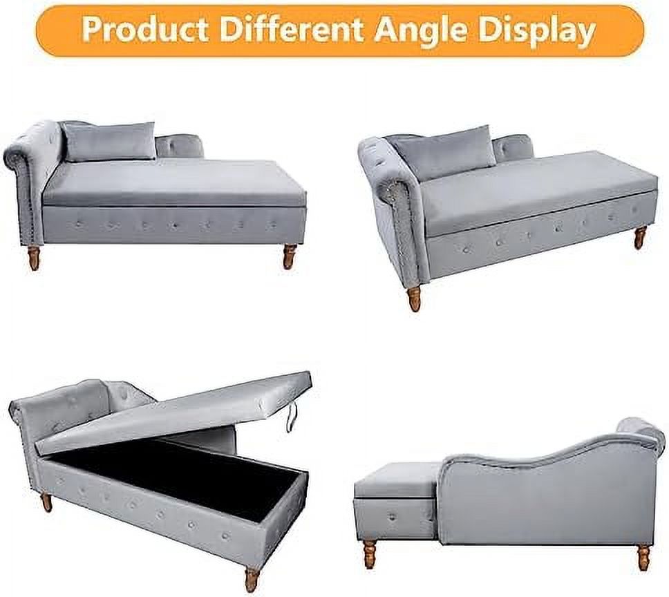 Pink Velvet Rolled Arm Chaise Lounge Bench K900