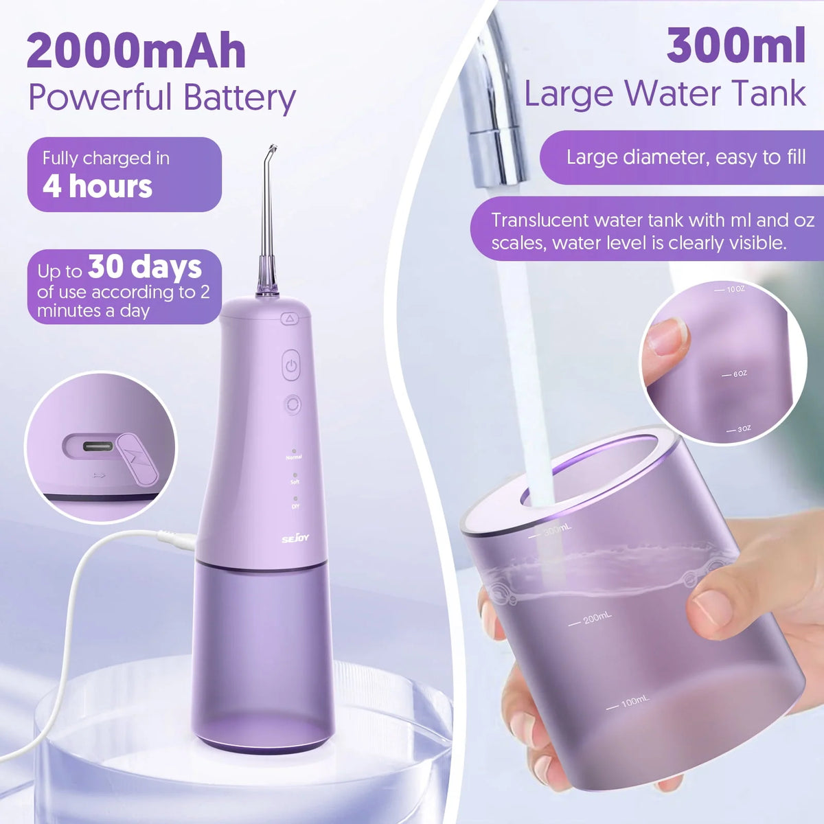 Cordless Oral Irrigator with 300mL Tank R6746