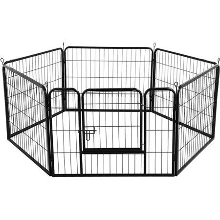 6-Panel Heavy Duty Pet Playpen, Black Z352645