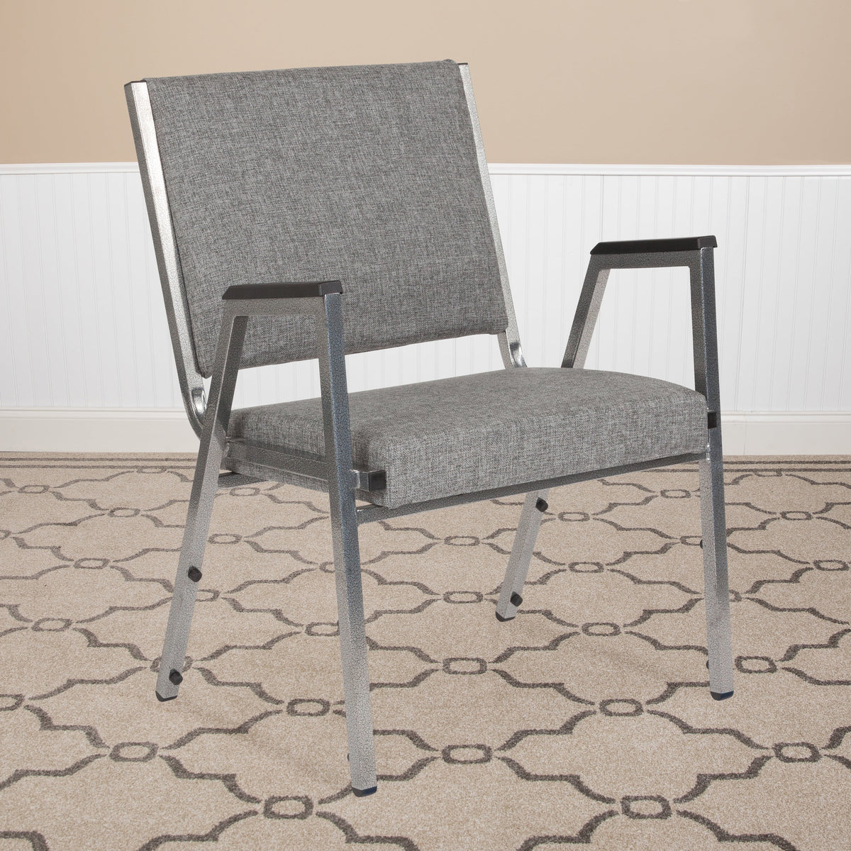 4 Pack Gray Antimicrobial Fabric Bariatric Medical Reception Arm Chair Q418428